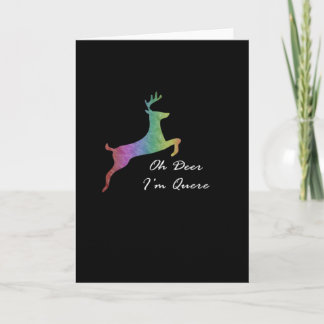 Tarjeta Oh Deer Queer Funny Pun LGBT PFolded Greeting Card