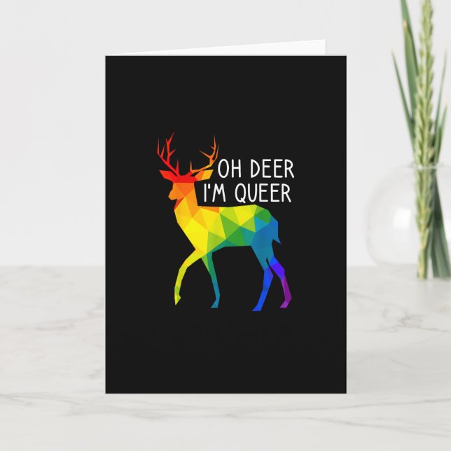 Tarjeta Oh Deer Queer LGBTQ Pride Celebration Month (Anverso)