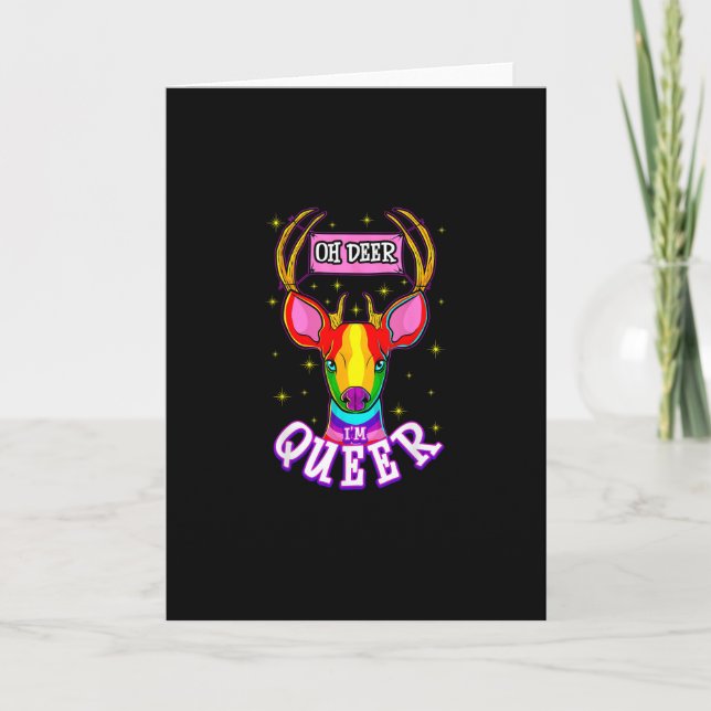 Tarjeta Oh Deer Queer Pride Month Celebration Gift (Anverso)