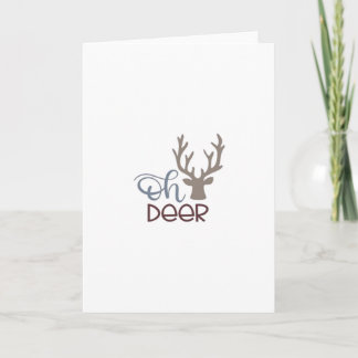 Tarjeta Oh Deer Retro Classic Design Folded Greeting Card