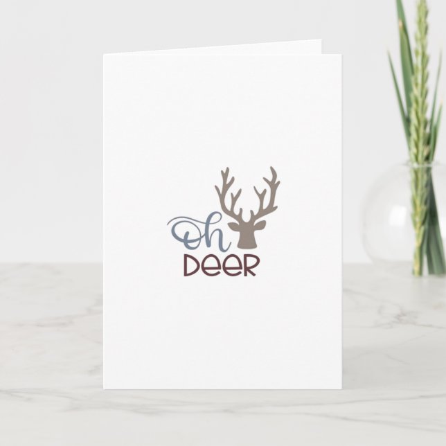 Tarjeta Oh Deer Retro Classic Design Folded Greeting Card (Anverso)