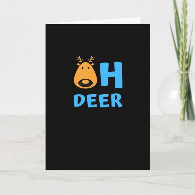 Tarjeta Oh Deer Retro Holiday Vibe (Anverso)