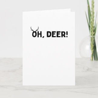 Tarjeta Oh Deer Simple Aesthetic Folded Greeting Card