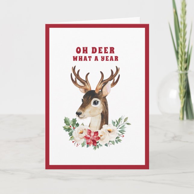 Tarjeta Oh Deer What a Year Navidades (Anverso)