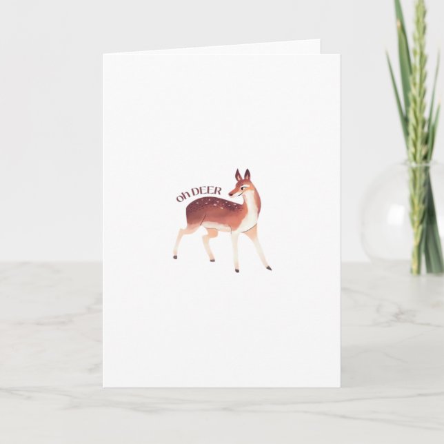 Tarjeta Oh Deer Whimsical Creative DesFolded Greeting Card (Anverso)