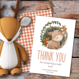 Tarjeta Oh Deer Woodland baby ducha gracias