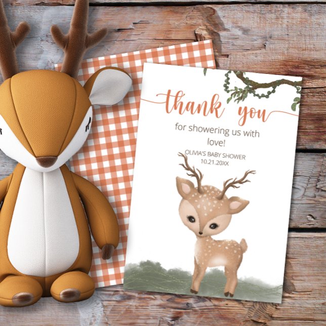 Tarjeta Oh Deer Woodland baby ducha gracias (Subido por el creador)