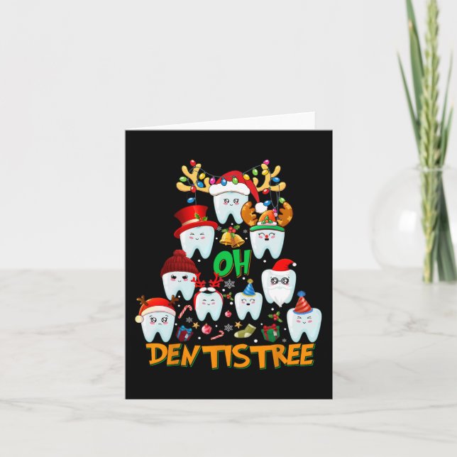 Tarjeta Oh Dentistree Diversión Árbol de Navidad Higiene d (Anverso)