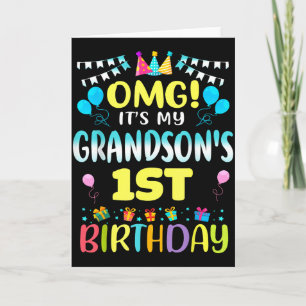 Tarjeta Oh Dios Mío Es El Cumpleaños De Mi Nieto Dulce 1 A