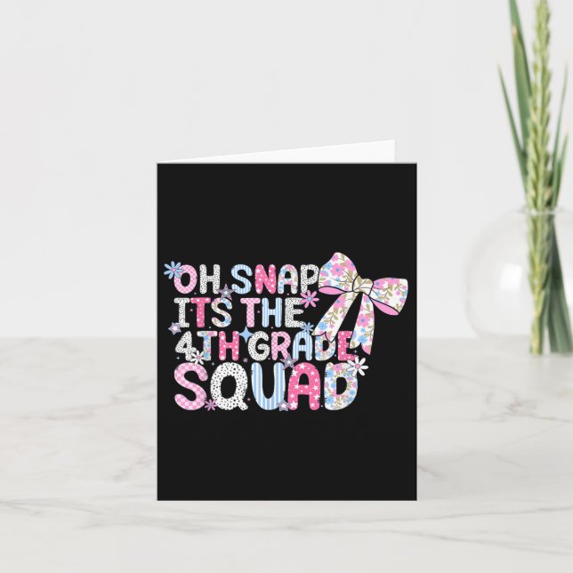 Tarjeta Oh, Encajad Su Escuadrón De 4º Grado De Vuelta Al  (Anverso)