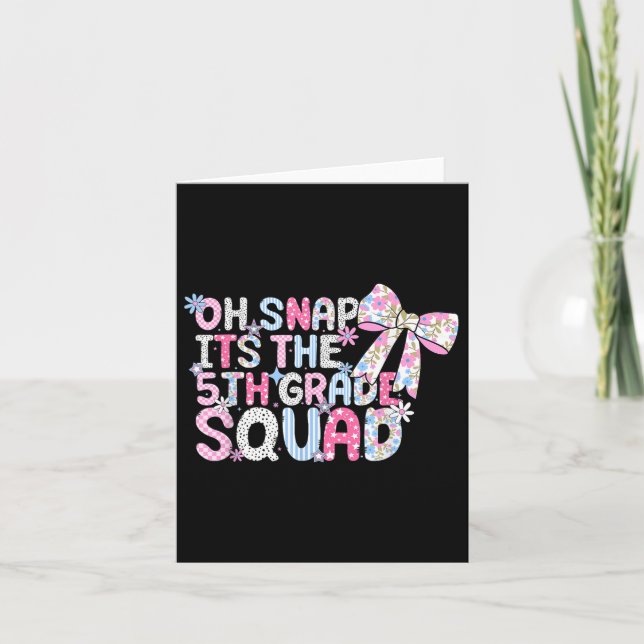 Tarjeta Oh, Entra En El Escuadrón De 5º Grado De Vuelta Al (Anverso)