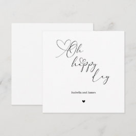Tarjeta Oh Happy Day Corazón Adornado Boda