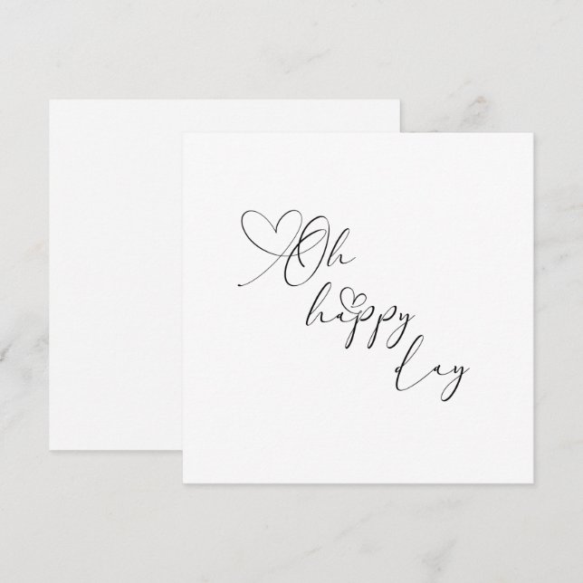 Tarjeta Oh Happy Day Heart Embellished Greeting Card (Anverso / Reverso)