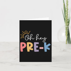 Tarjeta Oh Hey Pre K Docente Estudiante Preescolar Primer