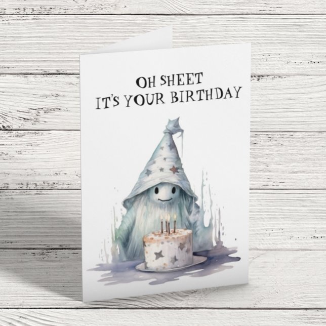 Tarjeta Oh Hoja es tu Fantasma de cumpleaños Halloween (Subido por el creador)