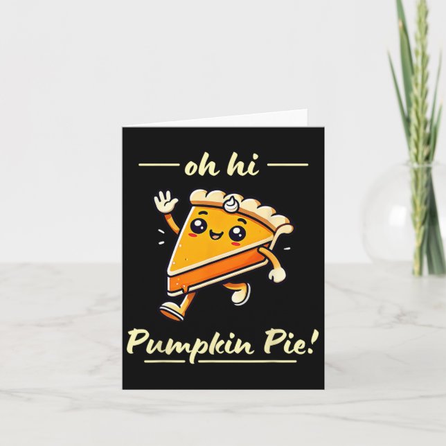 Tarjeta Oh Hola Pie de Calabaza - Cute Kawaii Cae Acción d (Anverso)