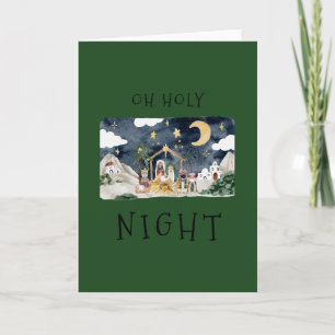 Tarjeta Oh Navidades de la Natividad Africano-Estadouniden