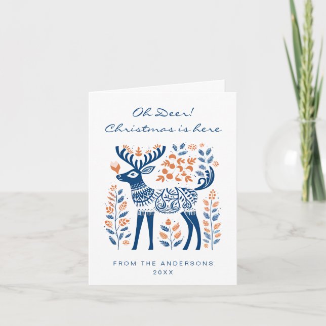 Tarjeta Oh Navidades Deer (Anverso)