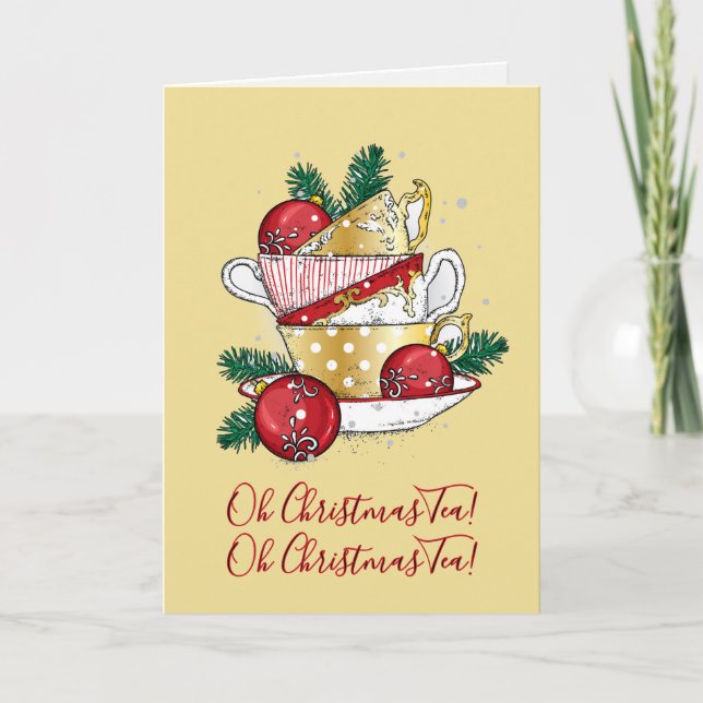 Tarjeta ¡Oh Navidades Tea! (Anverso)