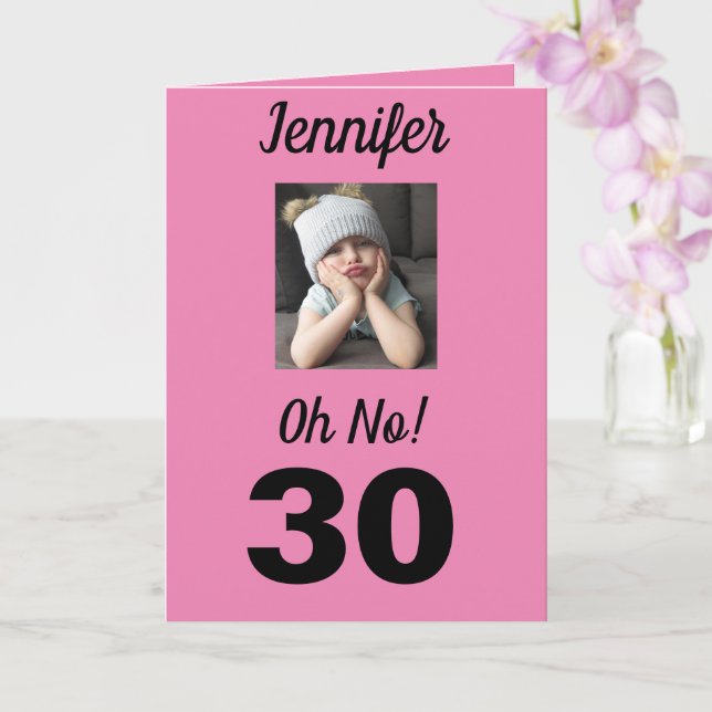 Tarjeta ¡Oh, no! 30.ª celebración del Chica Grumpy gracios (Orquídea)