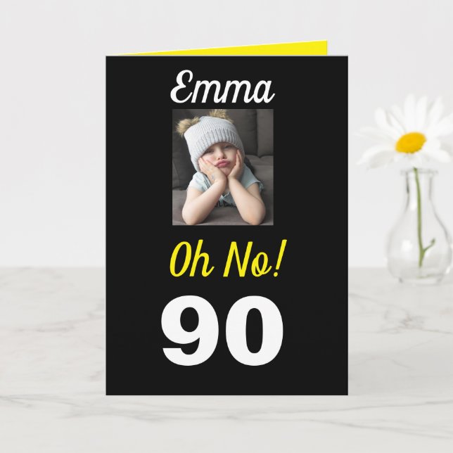 Tarjeta ¡Oh, no! 90.ª celebración del Chica Grumpy gracios (Planta pequeña)