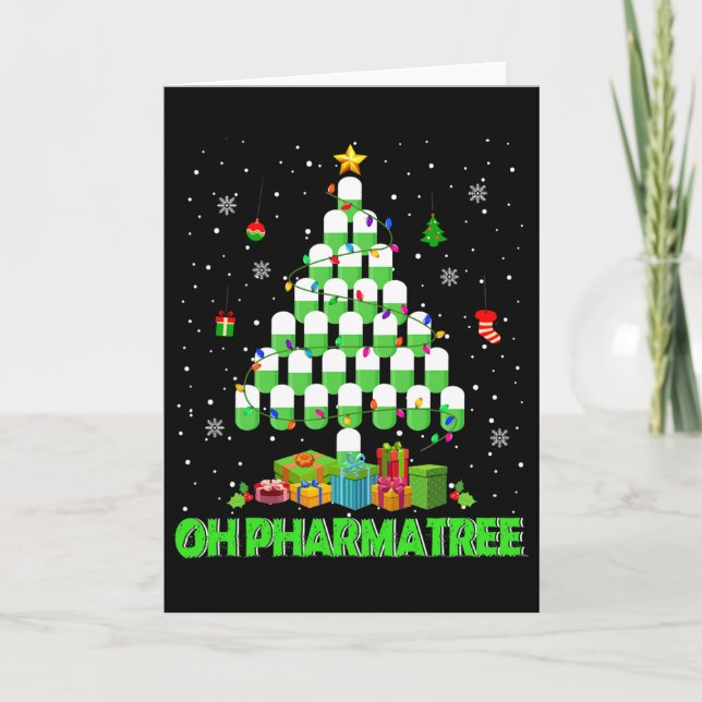 Tarjeta Oh Pharmatree Christmas Tree Pharmacy Medication P (Anverso)