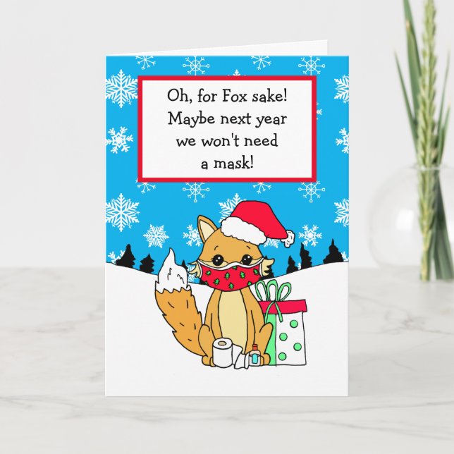 Tarjeta Oh por Fox Sake, Funny Navidades Card (Anverso)