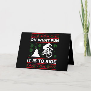 Tarjeta Oh Qué Diversión Es Montar En Bicicleta Navidad