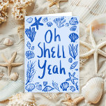Tarjeta OH SHELL YEAH Seashell Beach Birthday Felicitacion<br><div class="desc">También disponible como descarga digital para enviar rápidamente correos electrónicos y guardar en el correo. ¡Dulce concha de concha para felicitar a alguien o desearle un feliz cumpleaños! Haga clic en "editar usando la herramienta de diseño" para ajustar los colores y las colocaciones y añadir texto en el interior. También...</div>