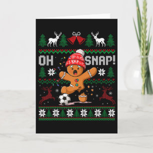 Tarjeta Oh Snap Fútbol Hombre de Jengibre Navidad Feo Xmas