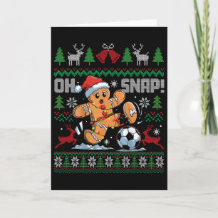 Tarjeta Oh Snap Fútbol Hombre de Jengibre Navidad Feo Xmas