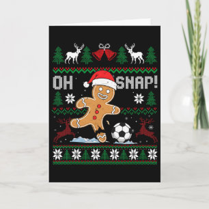 Tarjeta Oh Snap Fútbol Hombre de Jengibre Navidad Feo Xmas