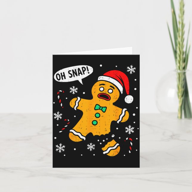 Tarjeta Oh Snap Gingerbread Man Christmas Xmas Cookie Baki (Anverso)