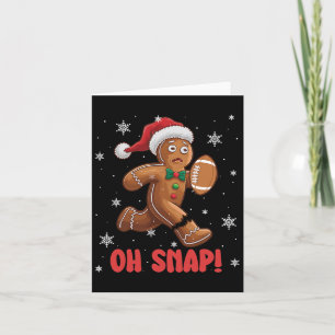 Tarjeta Oh Snap Gingerbread Man Navidades de Fútbol Americ