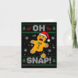 Tarjeta Oh Snap Gingerbread Man Navidades Xmas Cookie Baki