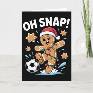 Tarjeta Oh Snap Hombre de Jengibre Navidad Pijama de Fútbo