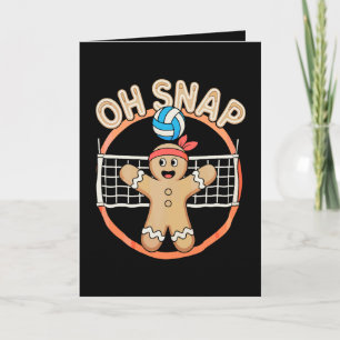 Tarjeta Oh Snap Hombre de Jengibre Navidad Voleibol Xmas