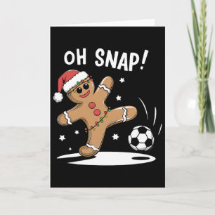 Tarjeta Oh Snap Pan de Jengibre Fútbol Navidad Diversión