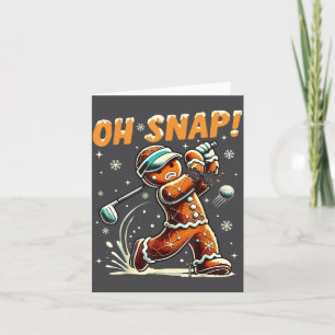 Tarjeta Oh Snap Pan de Jengibre Golfista Golf Navidad Golf