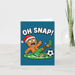 Tarjeta Oh Snap Pan de Jengibre Patada Fútbol Divertido