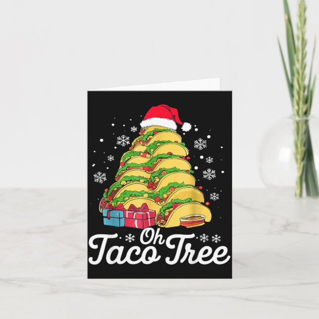 Tarjeta Oh Taco Tree Christmas Cute Xmas Mexican Food Love (Anverso)