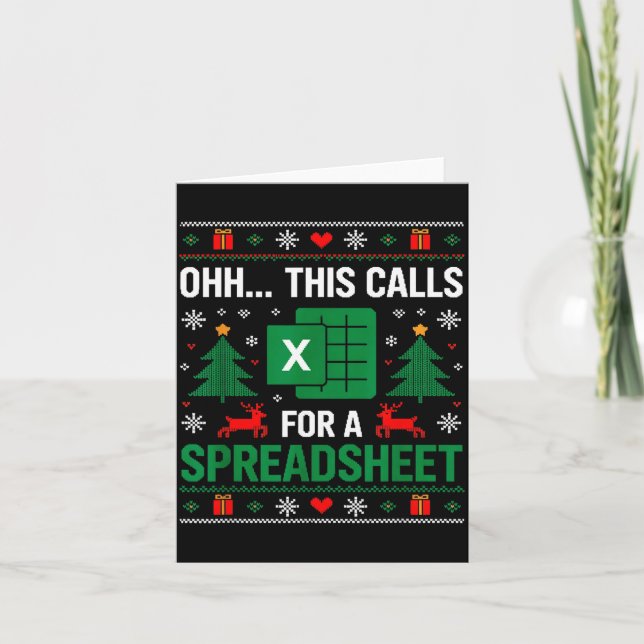 Tarjeta Oh This Calls For A Spreadsheet Christmas  (Anverso)