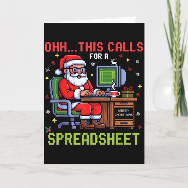 Tarjeta Oh This Calls For A Spreadsheet Christmas Sweater  (Anverso)