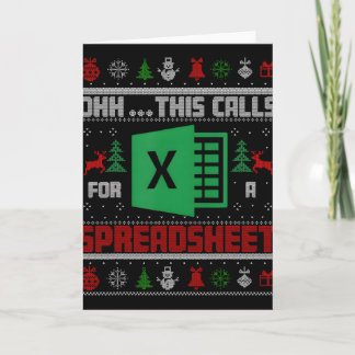 Tarjeta Oh This Calls For A Spreadsheet Christmas Sweater 