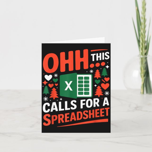 Tarjeta Oh This Calls For A Spreadsheet Christmas Sweater  (Anverso)