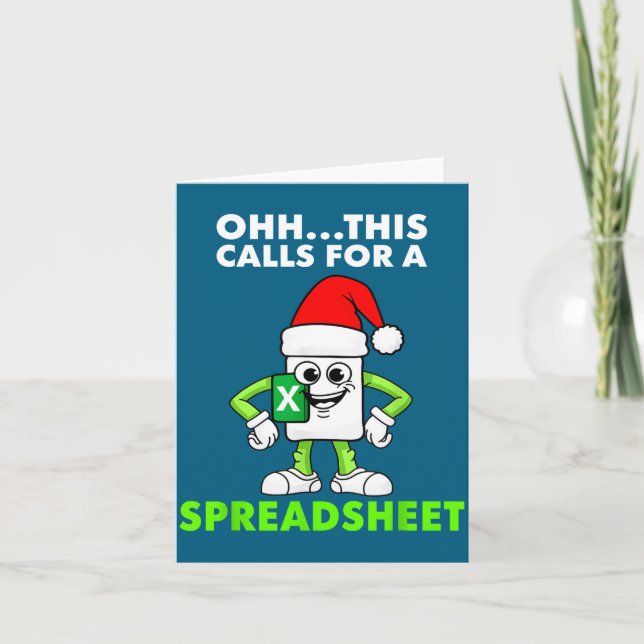 Tarjeta Oh This Calls For A Spreadsheet Excel Christmas Co (Anverso)