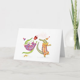 Tarjeta Oh what a circus! crocodile clowns card