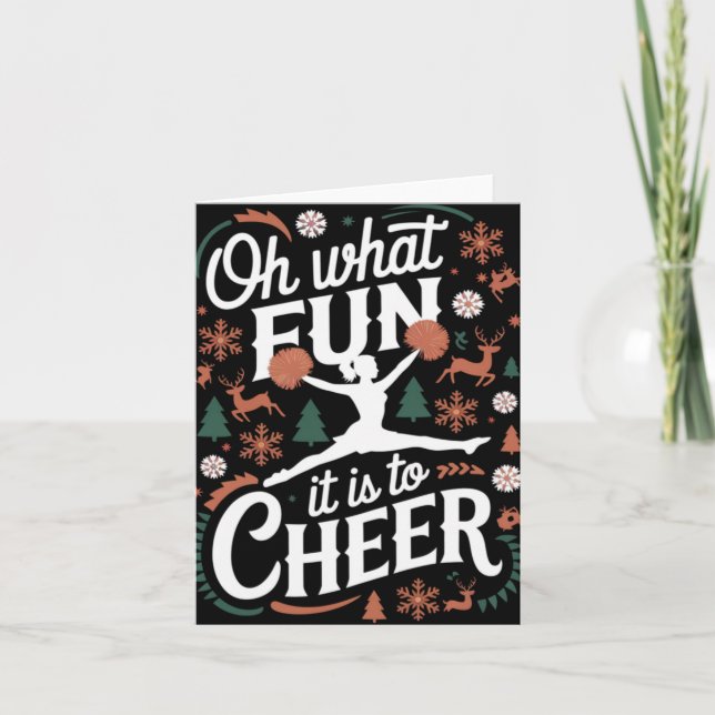Tarjeta Oh What Fun It Is To Cheer Ugly Cheerleading Xmas  (Anverso)