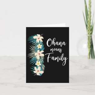 Tarjeta Ohana Significa Familia Vacaciones De Flor Hawaian