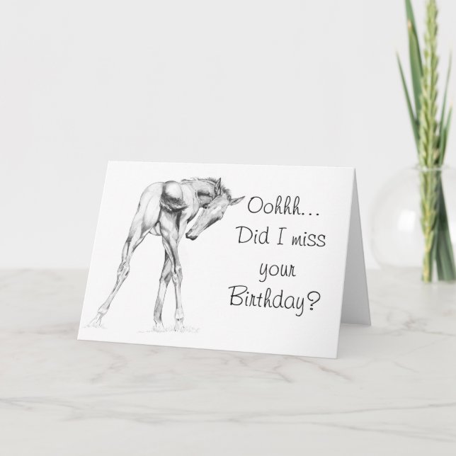 Tarjeta Ohh, ¿me perdí tu cumpleaños? (Anverso)